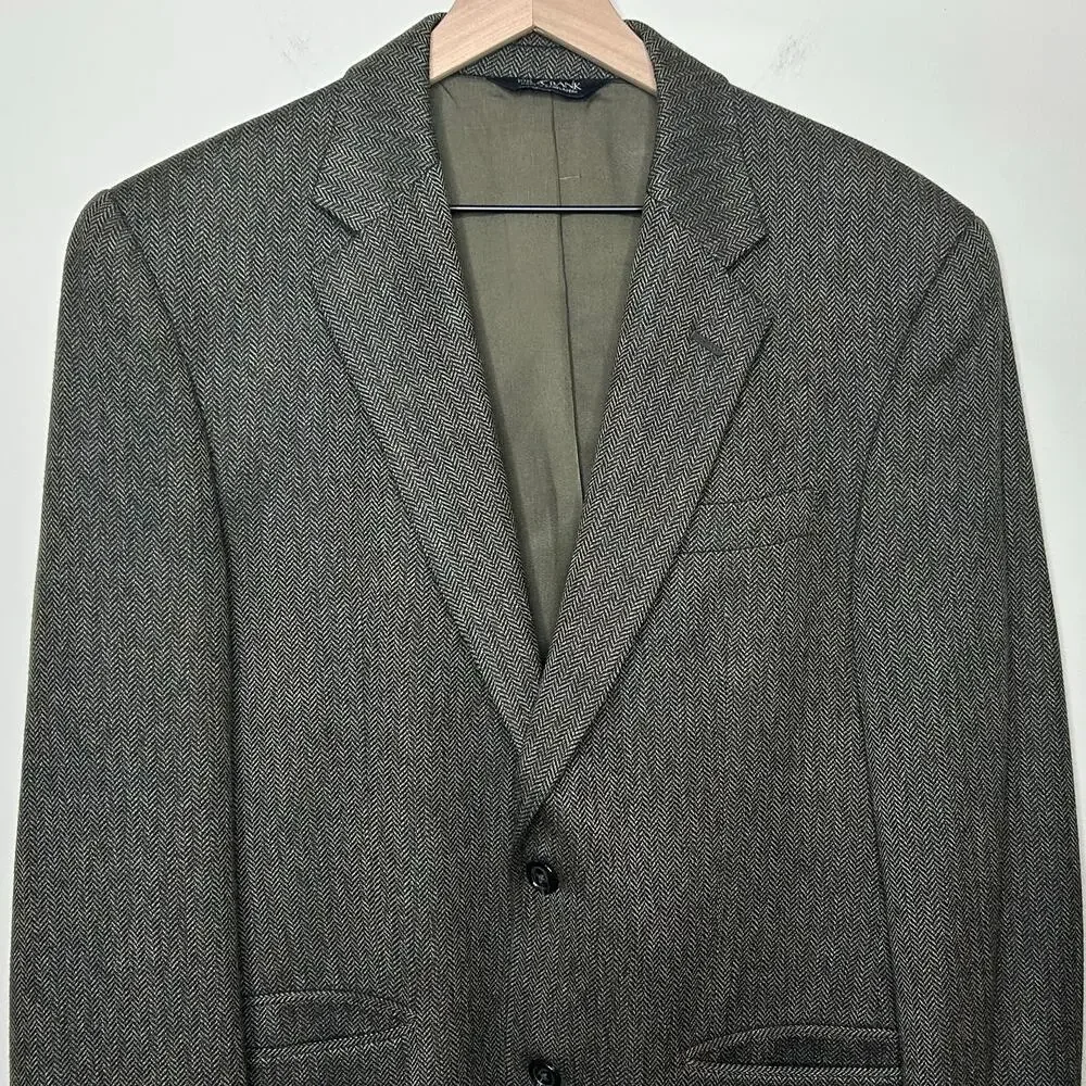 Jos. A. Bank 100% Wool Brown Herringbone Jacket Sport Coat 40R 2-Button Close